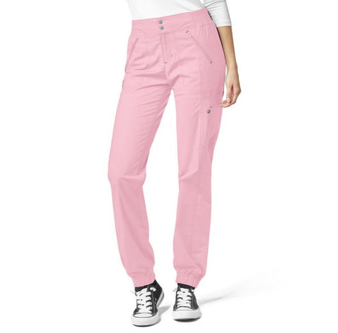 Wink Love-Women's Utility Cargo Zip Jogger Scrub Pant, Rose Blush, 2X