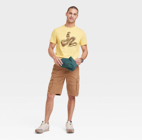 Men's Standard Fit Lightweight Crewneck Short Sleeve T-Shirt - Goodfellow & Co™ Yellow MEDIUM