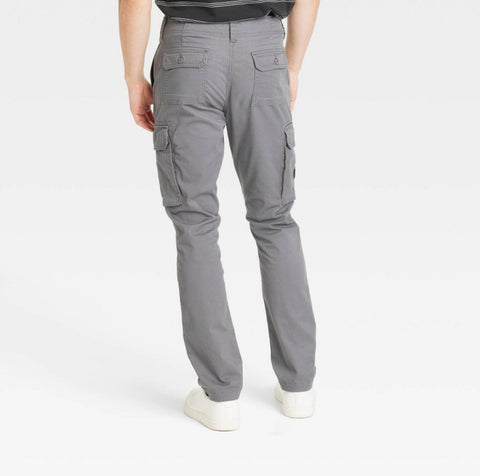 Men's Regular Fit Straight Cargo Pants - Goodfellow & Co™ Gray 30x34