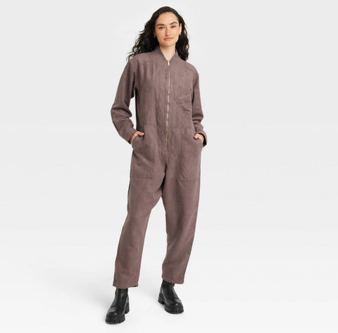 Houston White Adult Flight Jumpsuit - Brown LARGE