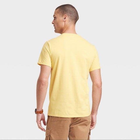 Men's Standard Fit Lightweight Crewneck Short Sleeve T-Shirt - Goodfellow & Co™ Yellow MEDIUM