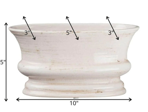 Sullivans Ceramic Low Oval Planter