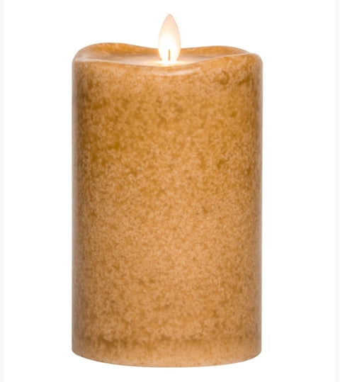 Flameless Pillar Candle - Mirage Gold - Spice - 6in x 3.75in