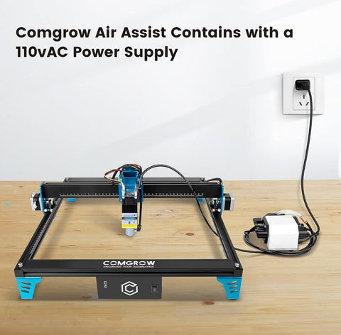Comgrow Air Assist for Laser Cutter and Engraver,Air Assist Pump Kit with Adjustable 30L/Min,for CNC Cutting and Laser Engraving,Remove Smoke and Dust,Protect Laser Lens, Reduce Surface Temperature