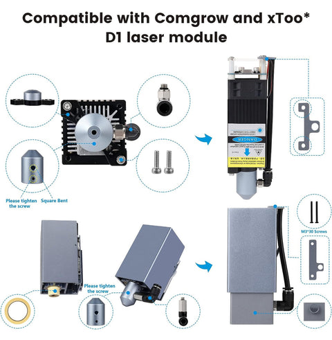 Comgrow Air Assist for Laser Cutter and Engraver,Air Assist Pump Kit with Adjustable 30L/Min,for CNC Cutting and Laser Engraving,Remove Smoke and Dust,Protect Laser Lens, Reduce Surface Temperature