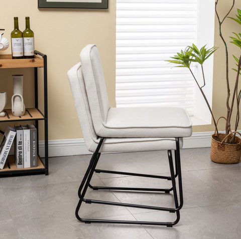 Set of 4, Stackable Dining Chairs with Connected Metal Frame- Wovenbyrd